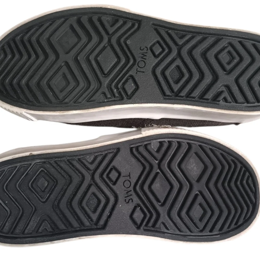 Toms Black Canvas Slip-On Loafers